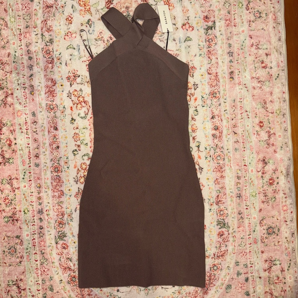Babaton Bodycon Brown Mini-Dress
